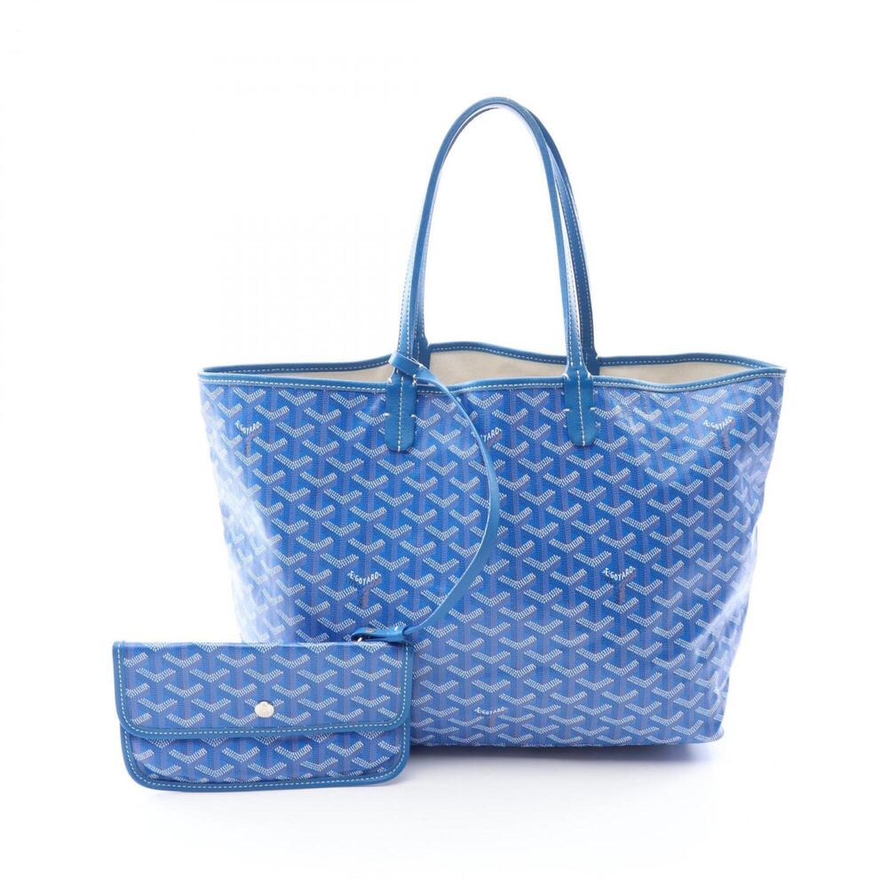 Goyard Saint Louis PM Tote Bag, Handbag, Coated Canvas Leather, Women's, Blue...